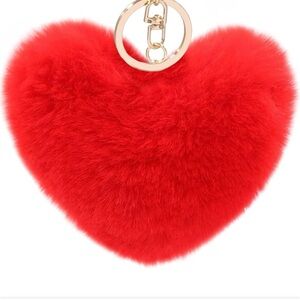 Heart-Shaped Fluffy Keychain or Bag Accessory